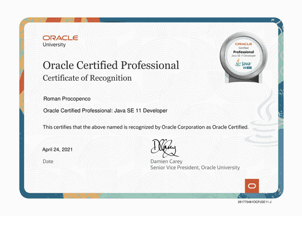 my oracle certification